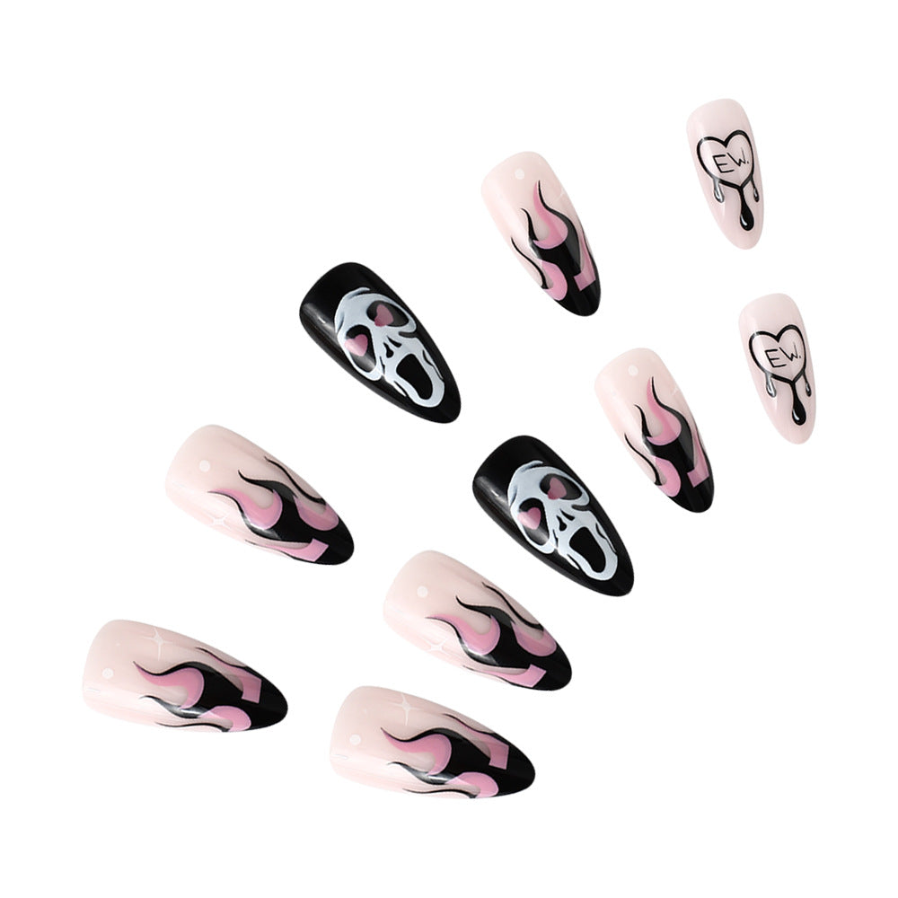Artistic Halloween-Inspired Long-Lasting Press-On Nails Stornfield