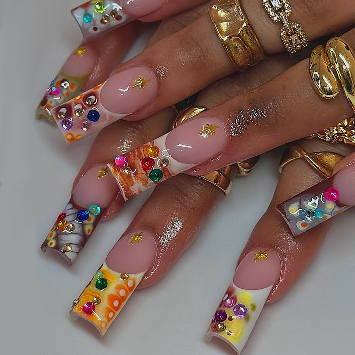 Stylish artificial nails with sparkling accents Stornfield