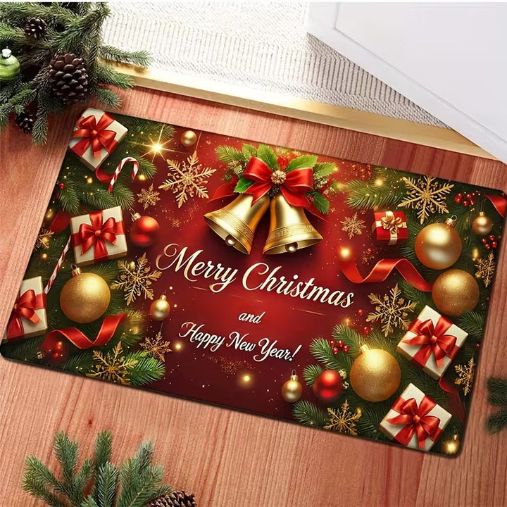 Festive Santa-Themed Entrance Mat