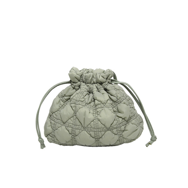 Quilted Drawstring Handbag