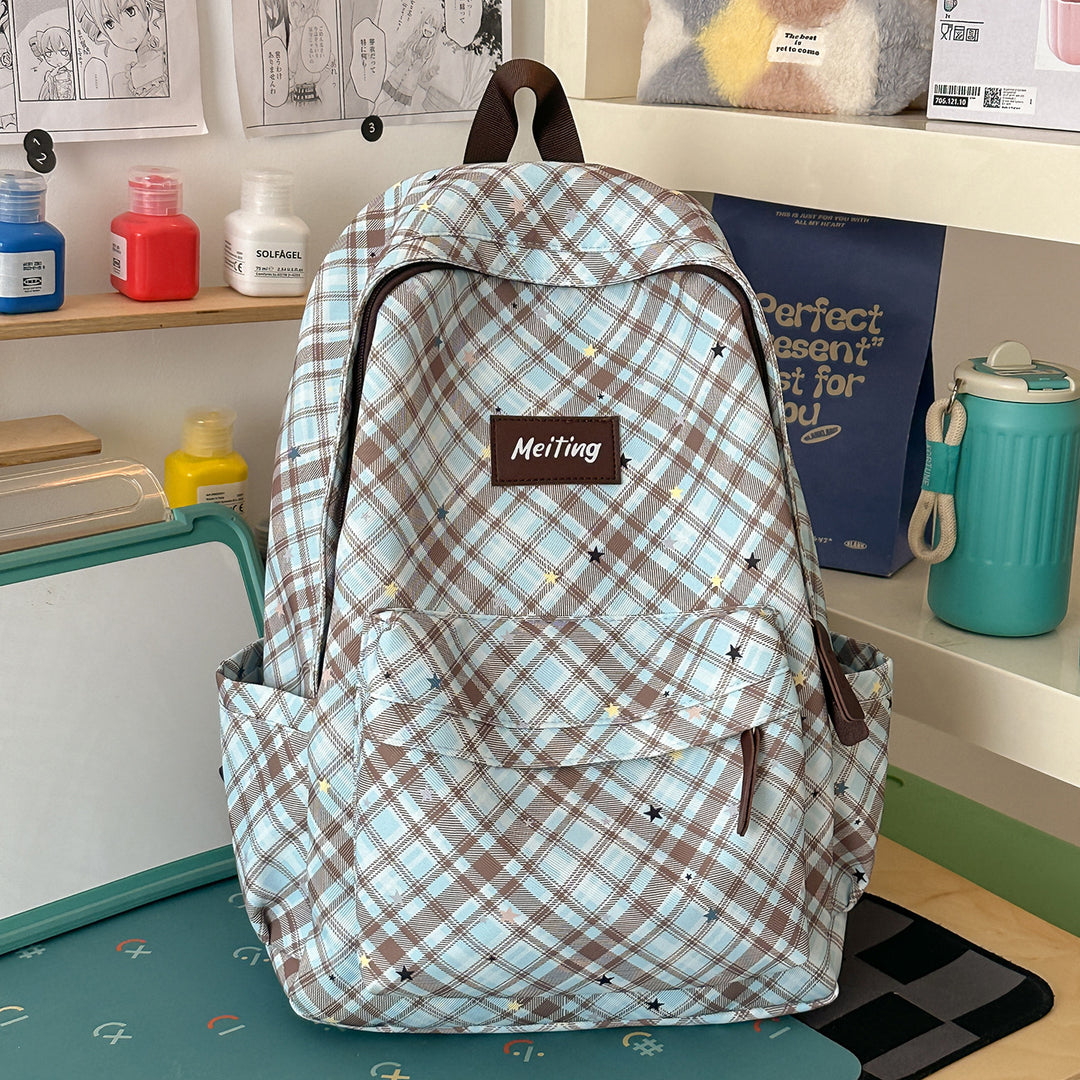 Plaid Pattern Casual Backpack Stornfield