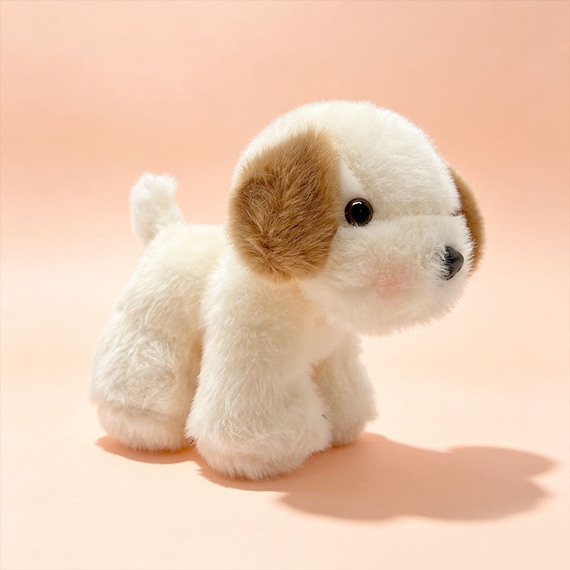Plush Sitting Puppy Toy with Ultra-Soft Faux Fur and Embroidered Nose Stornfield