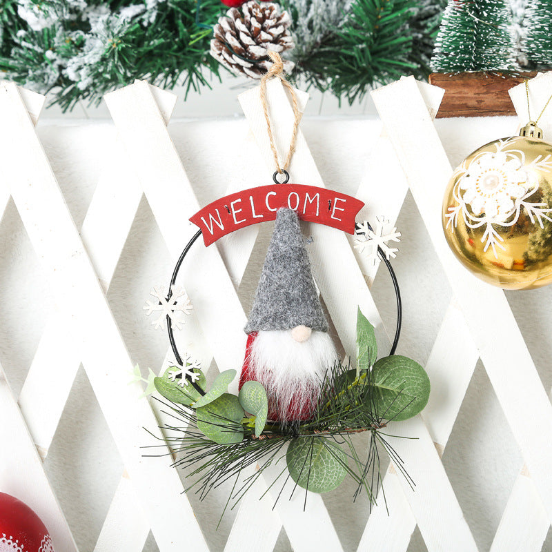 Decorative Christmas wreath with gnome motif Stornfield
