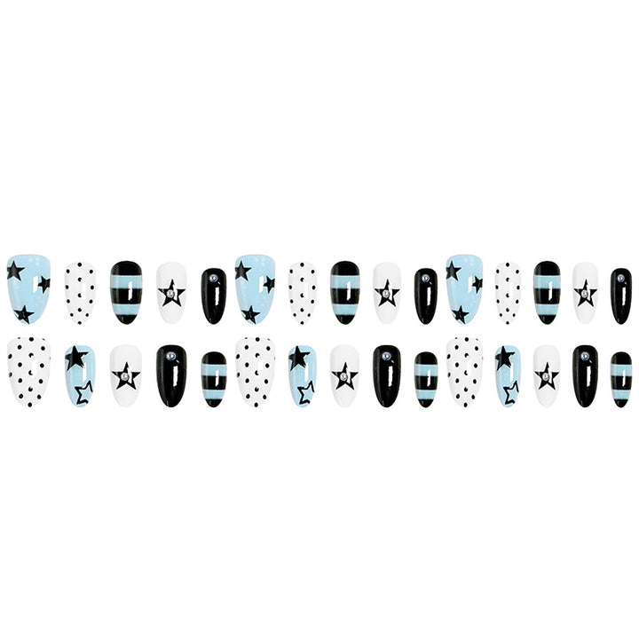 Artificial nails with trendy star and dot designs Stornfield