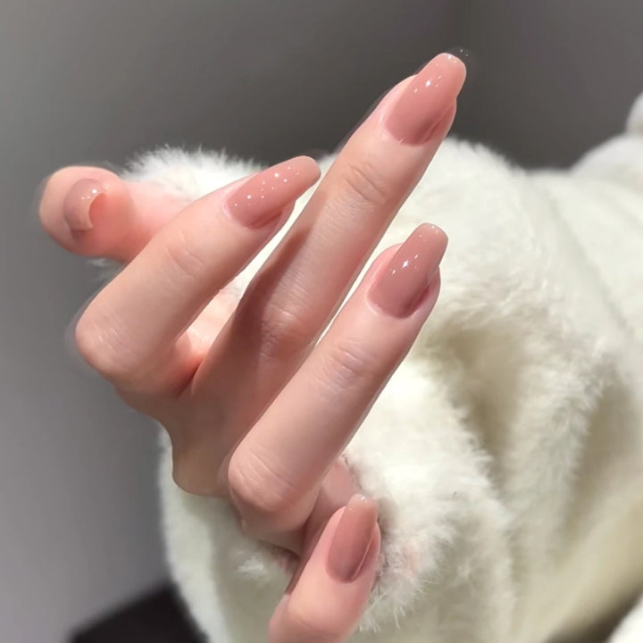 Glossy Almond-Shaped Nail Extensions