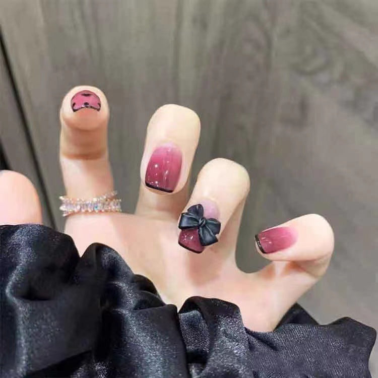 Heart and Bow-Themed Press-On Nail Set