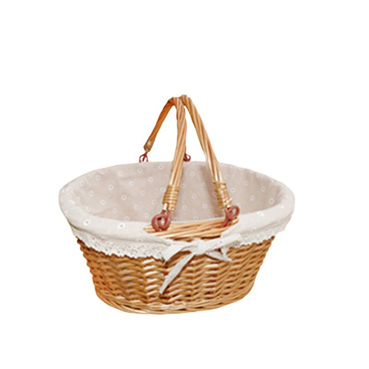 Ladies willow basket with removable fabric lining and practical carrying handle Stornfield