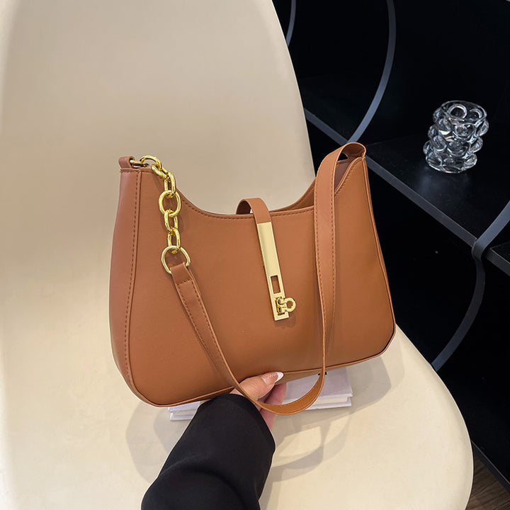 Elegant Chain-Accent Shoulder Bag