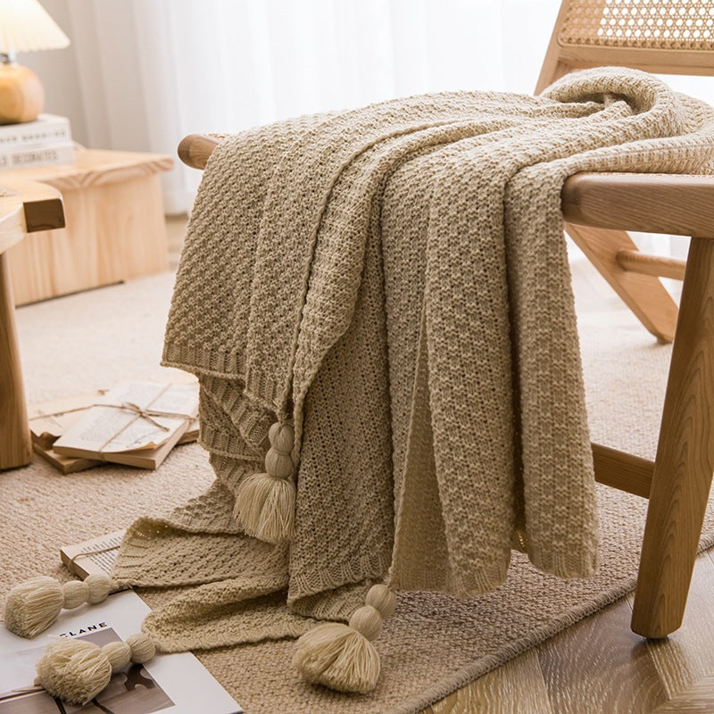 Textured Knit Throw Blanket