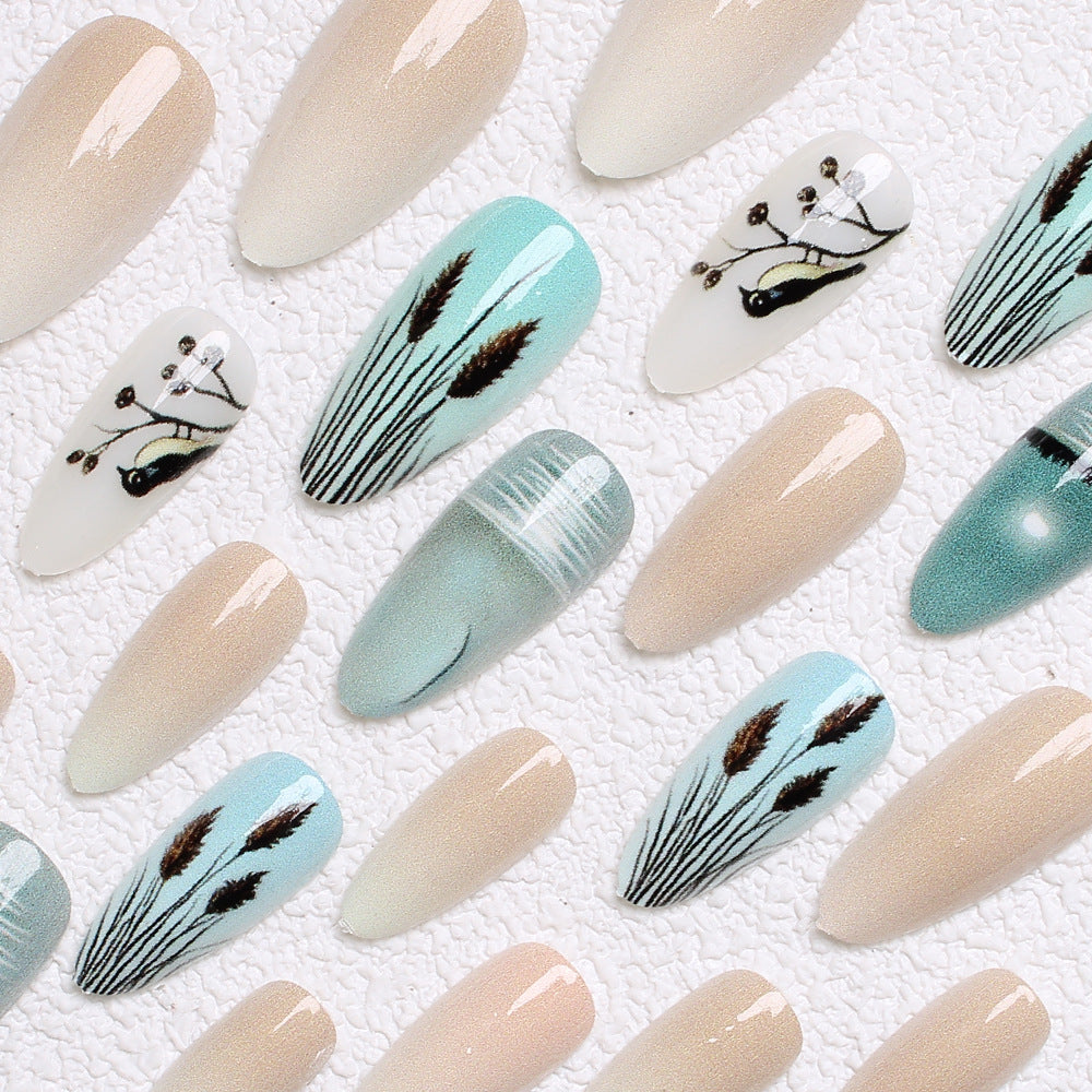 Artistic Nature-Inspired Press-On Nails Stornfield