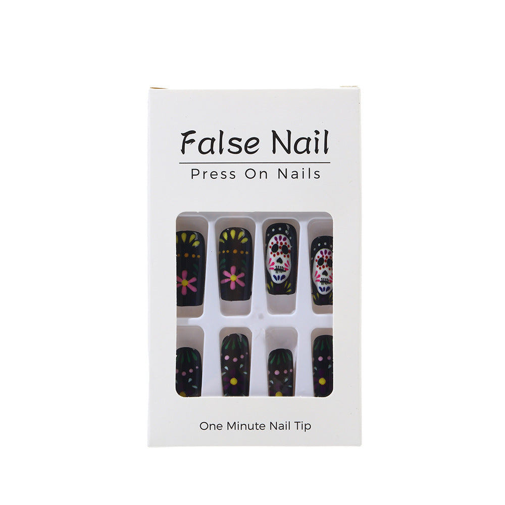Creative artificial nails with sugar skull design Stornfield