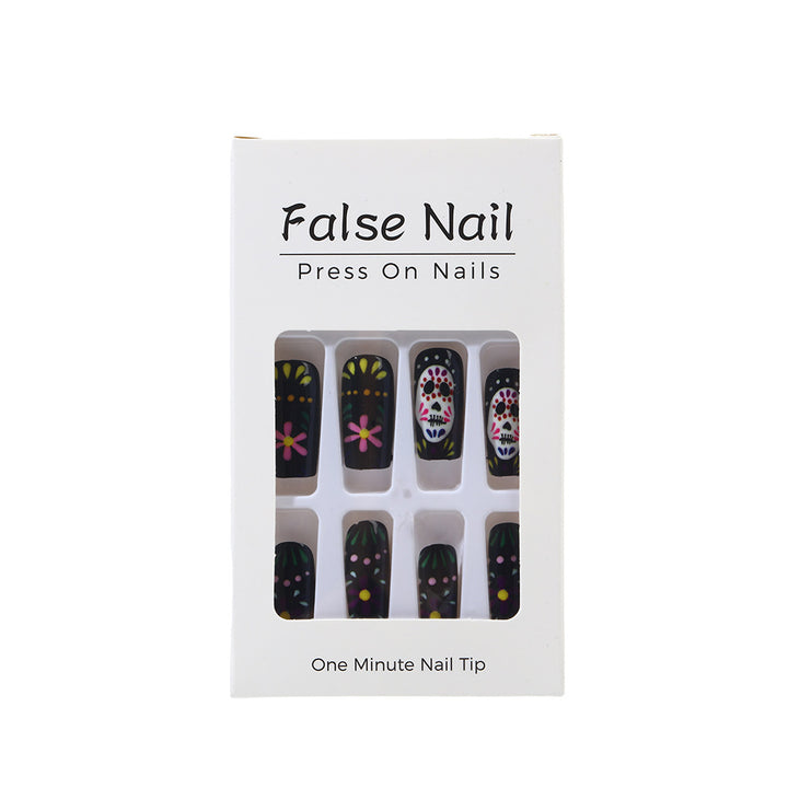 Creative artificial nails with sugar skull design Stornfield