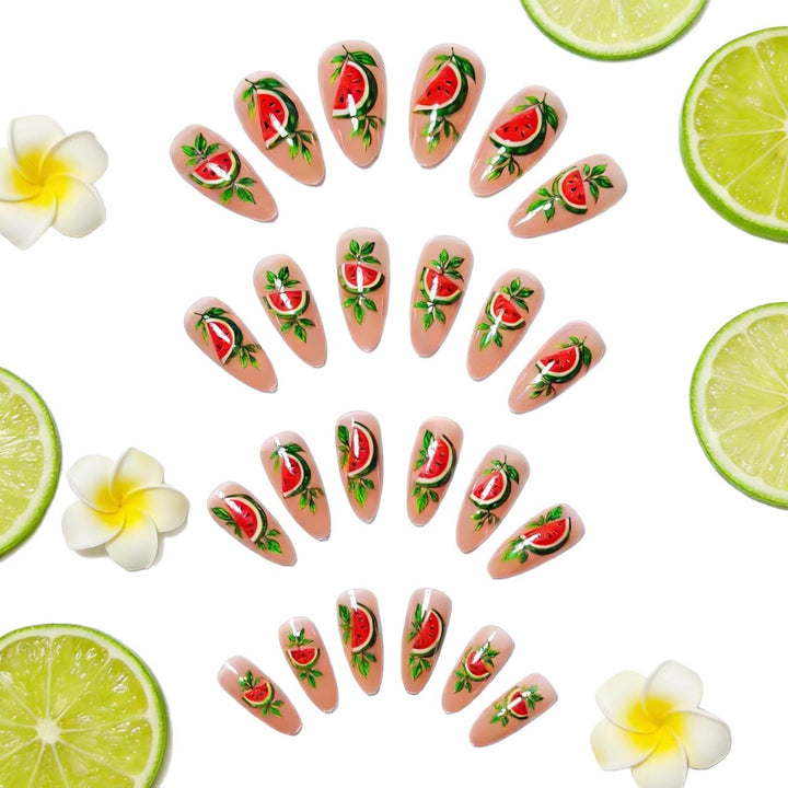 Artificial nails with cheerful melon design Stornfield