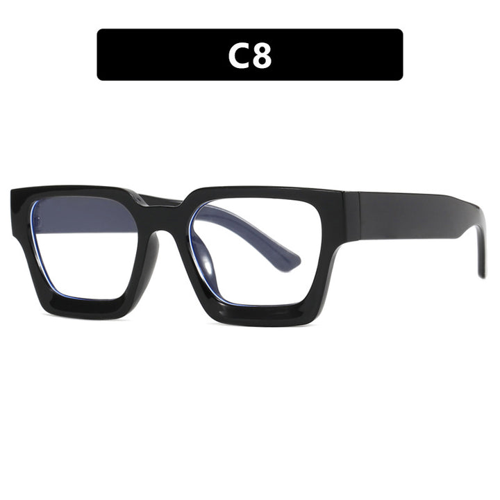 Women's fashionable square reading glasses with transparent frame construction Stornfield