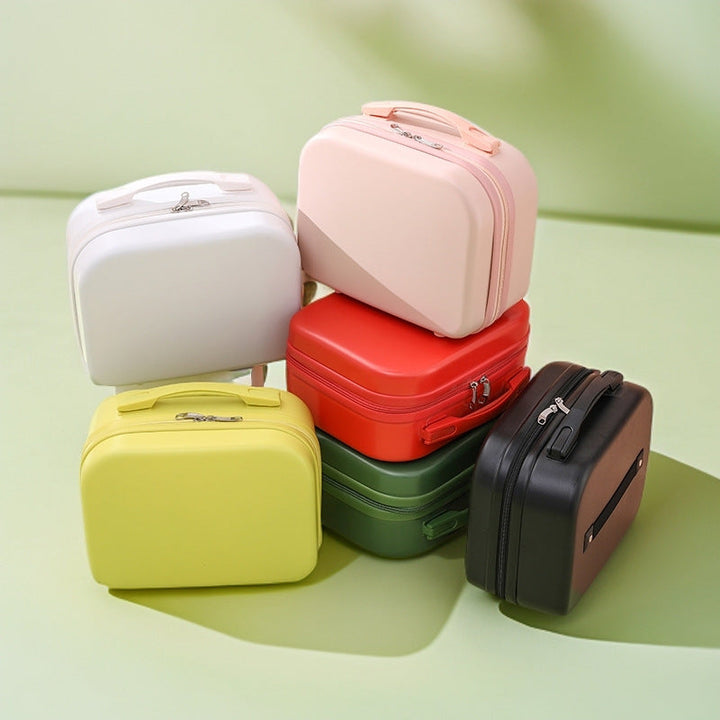hard-shell travel vanity case with molded handle and double-zip closure Stornfield