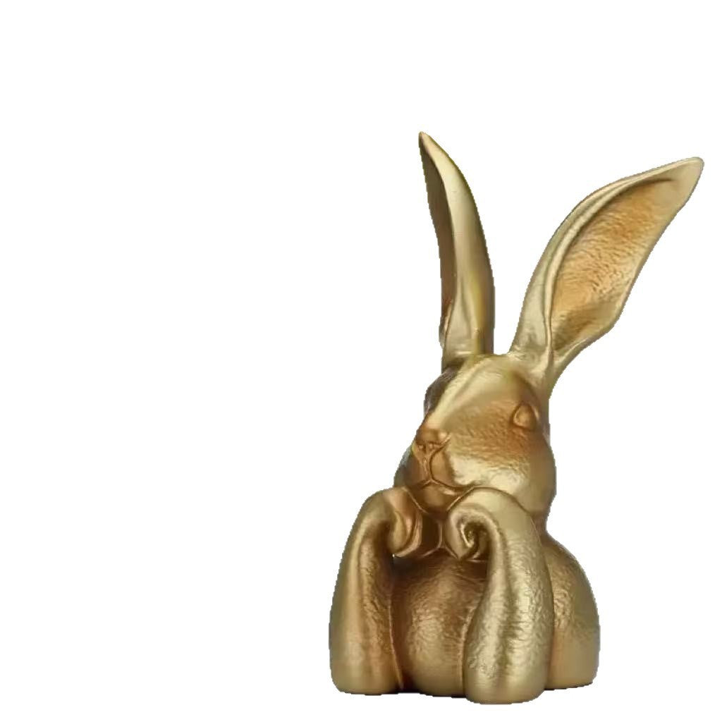 Decorative Golden Rabbit Sculpture Stornfield