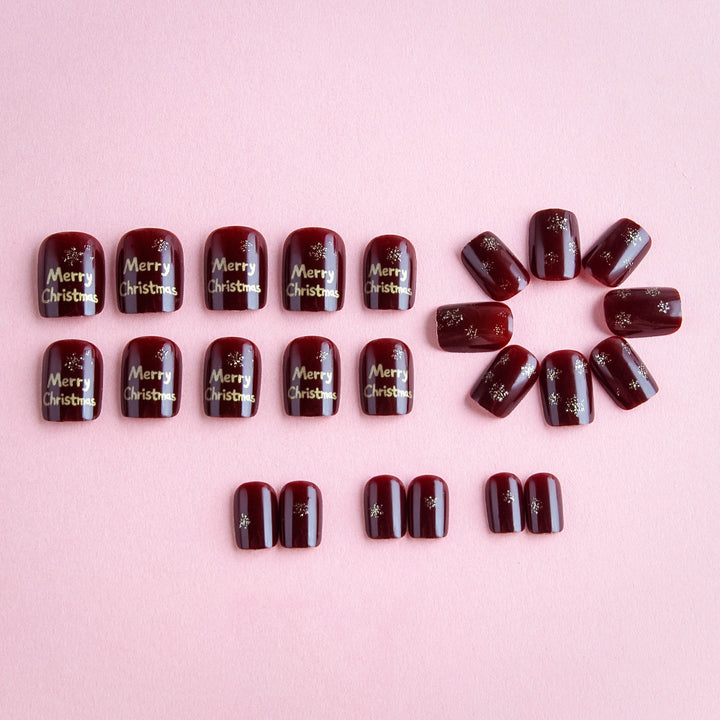 Festive Christmas-Themed Press-On Nail Art Stornfield 1787543209