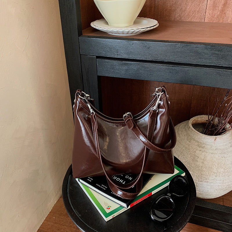 Premium Leather Slouch Shoulder Bag