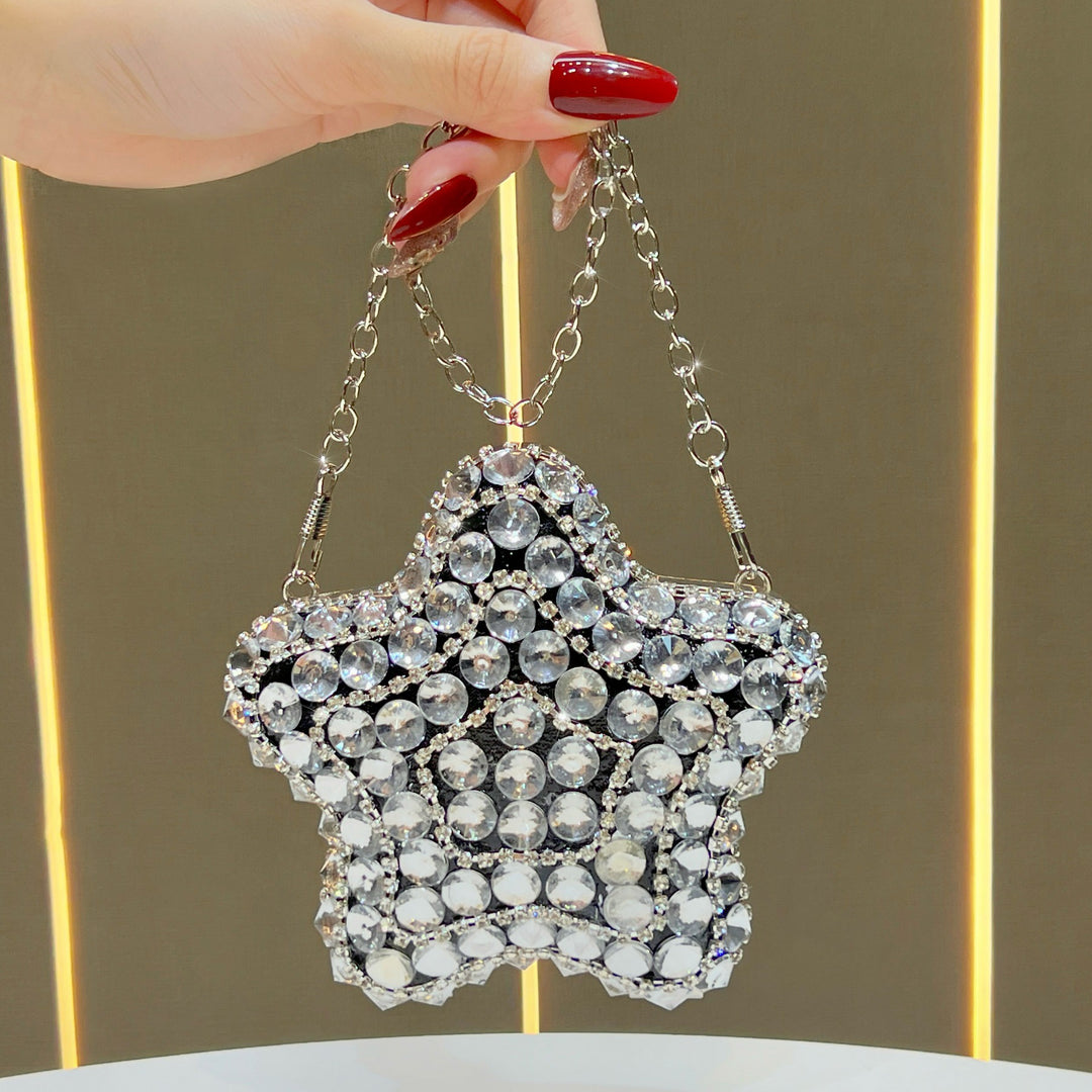 Star-Shaped Crystal Evening Handbag