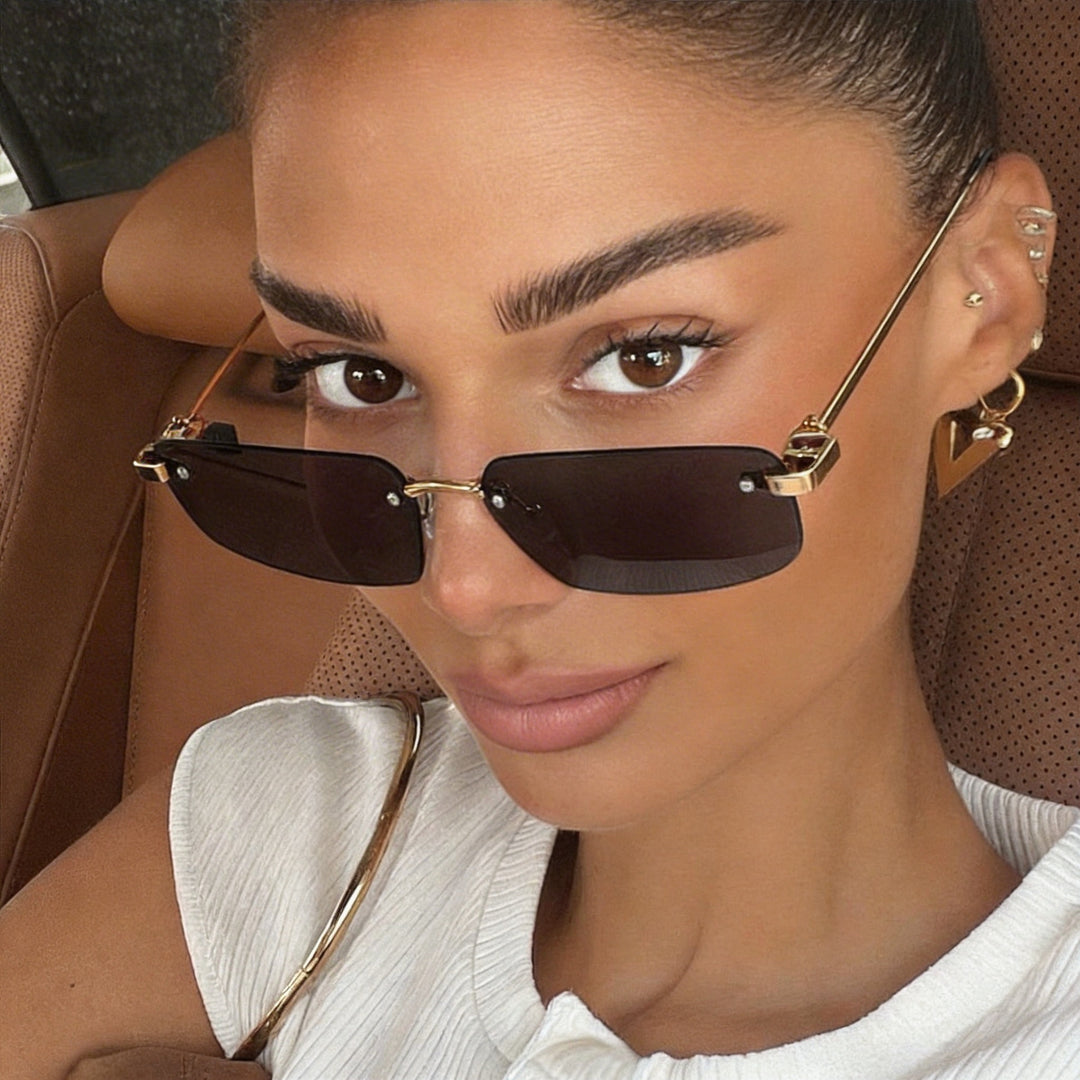 Ladies fashionable rectangular sunglasses with minimalist frame Stornfield
