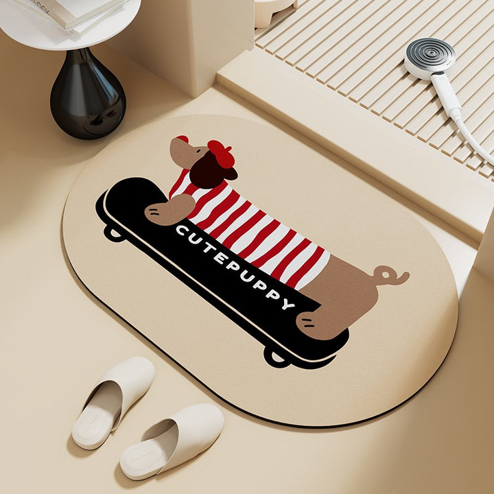 Playful Dog-Themed Bath Mat