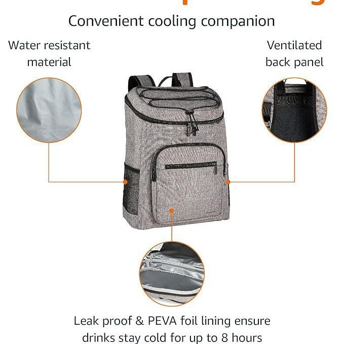 Unisex nano insulated lunch backpack with insulating inner lining and multifunctional organizer pockets Stornfield