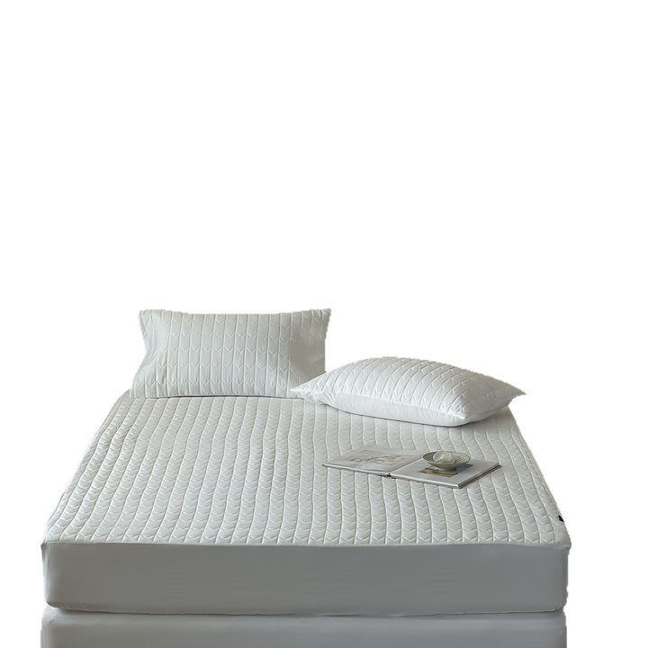 Quilted Fitted Mattress Protector and Pillow Cover Set