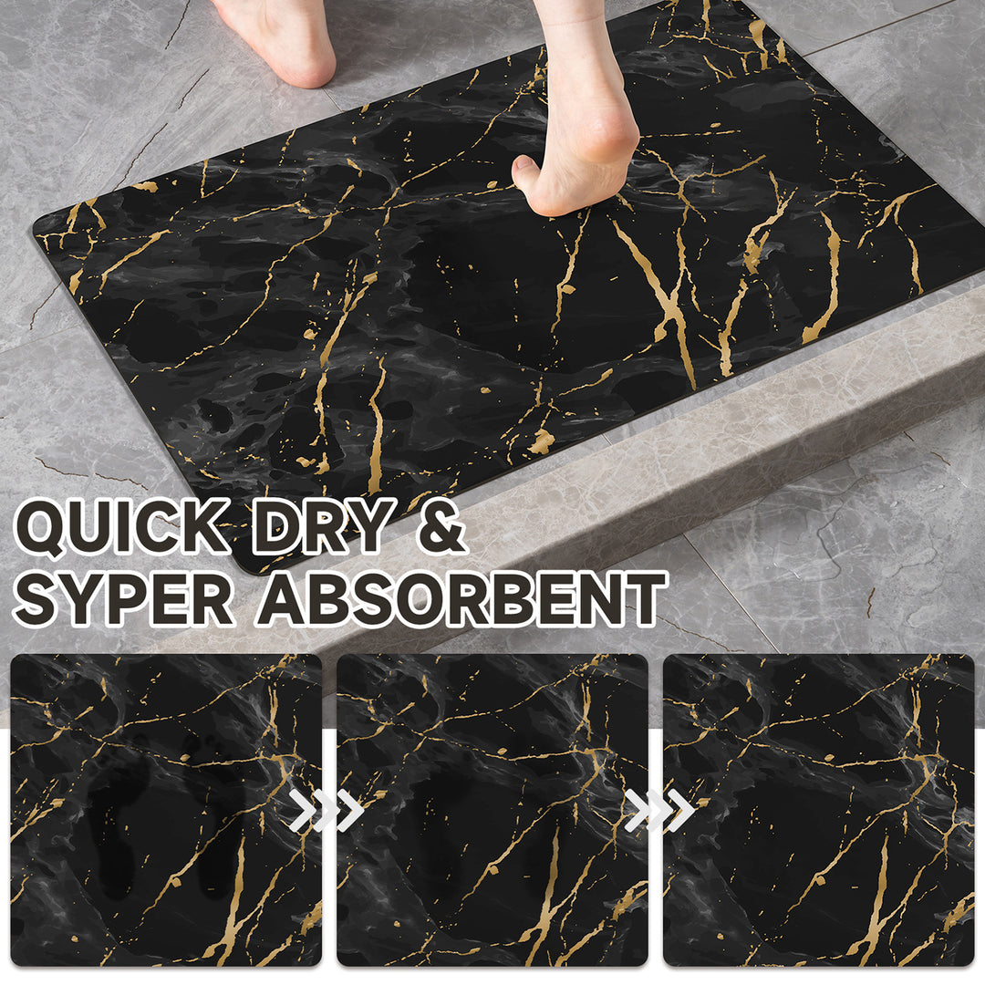 Elegant Marble Design Bath Mat
