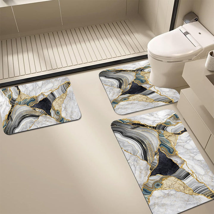 Abstract Bathroom Mat Set