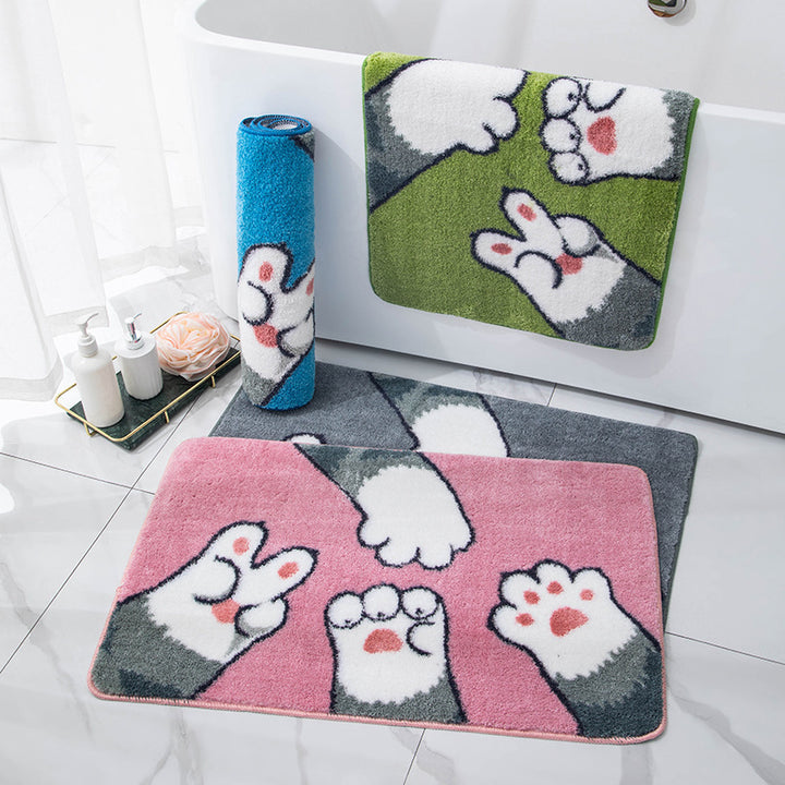 Lemon-Printed Plush Bath Mat