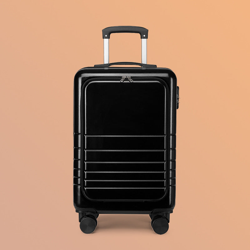 carry-on hardshell front-pocket spinner suitcase with quick-access compartment telescopic handle and smooth full-rotation wheels Stornfield