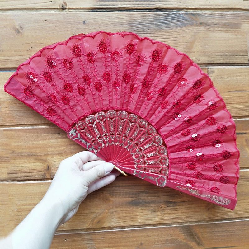 Ladies handcrafted fan with exquisite embroidery Stornfield