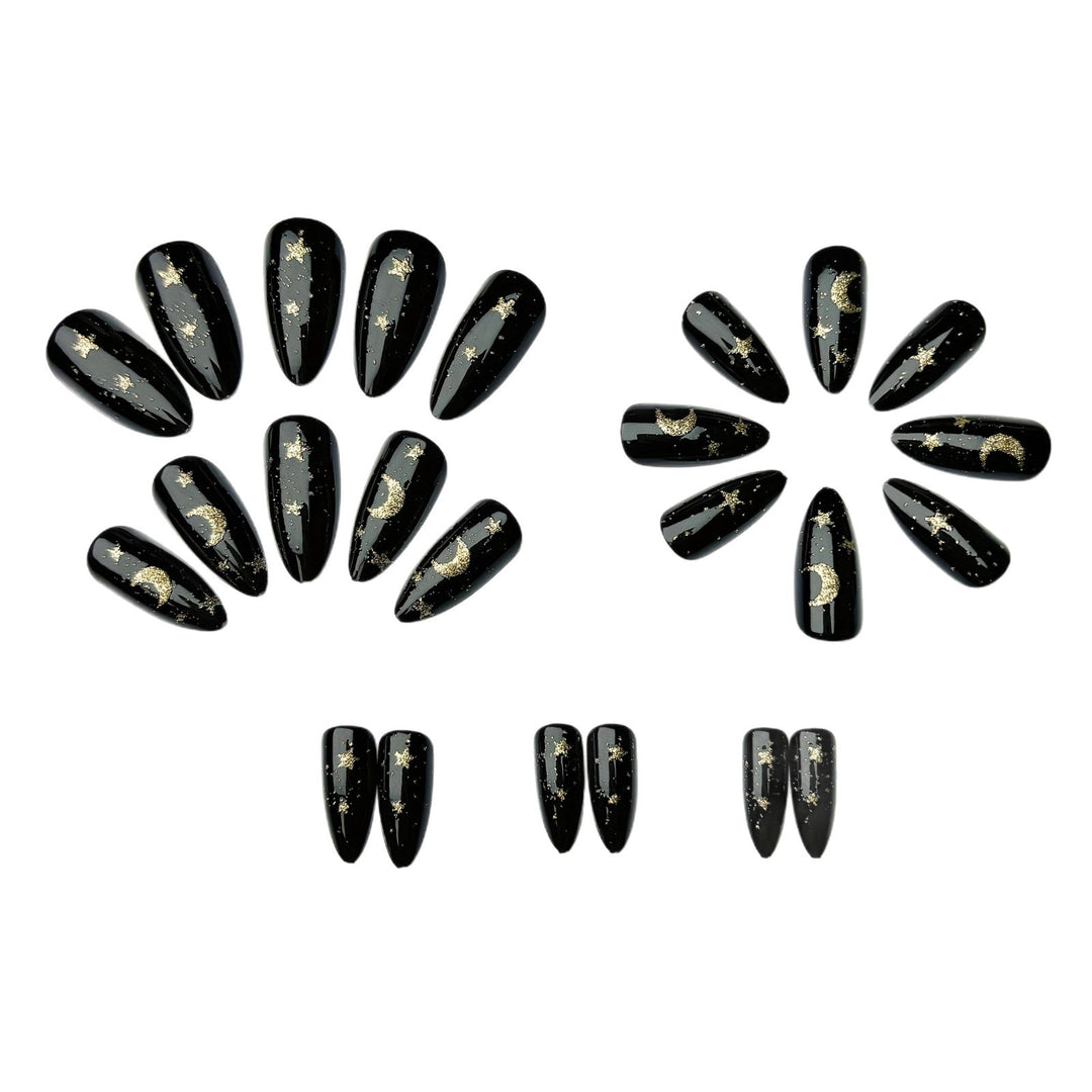 Glamorous nail art in moon and star design Stornfield