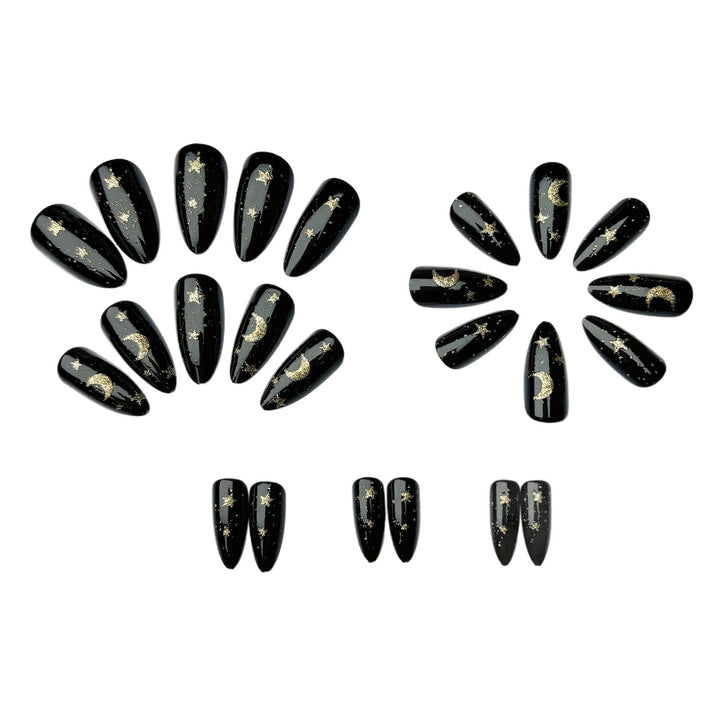 Glamorous nail art in moon and star design Stornfield