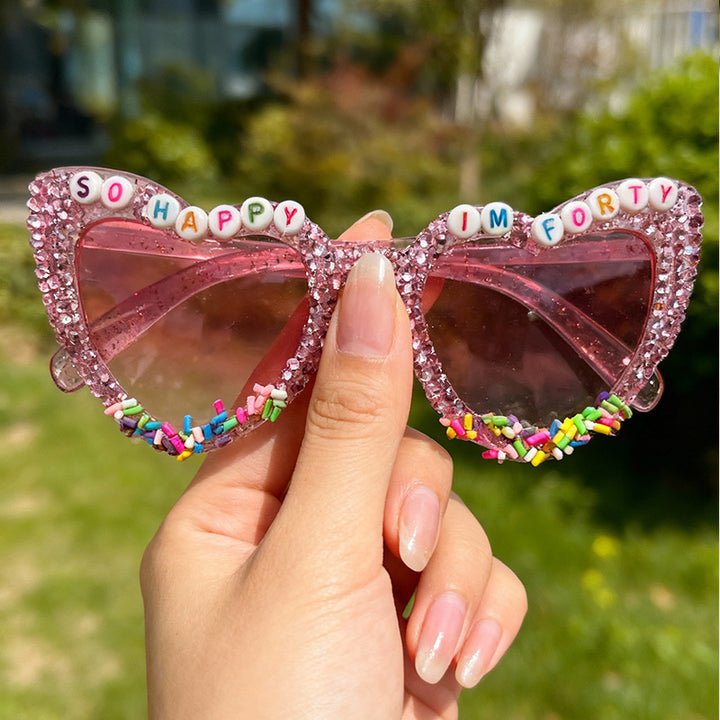 Decorative Cat-Eye Sunglasses with Rhinestones Stornfield