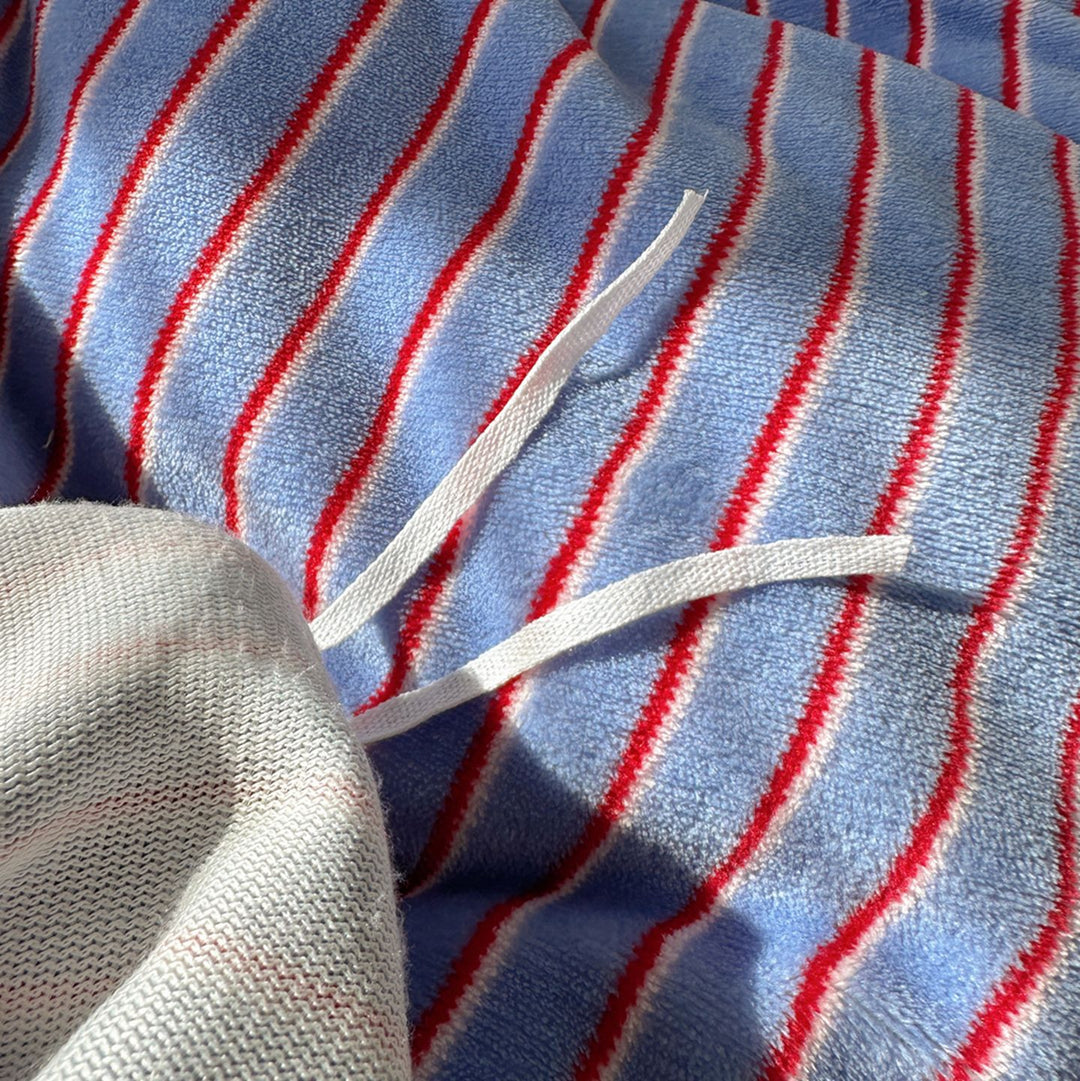Striped Soft Plush Duvet Cover Set