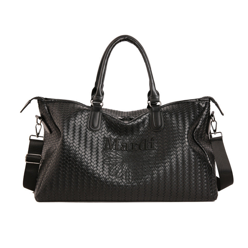 Woven Leather Weekend Duffel Bag Stornfield