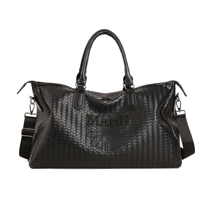Woven Leather Weekend Duffel Bag Stornfield
