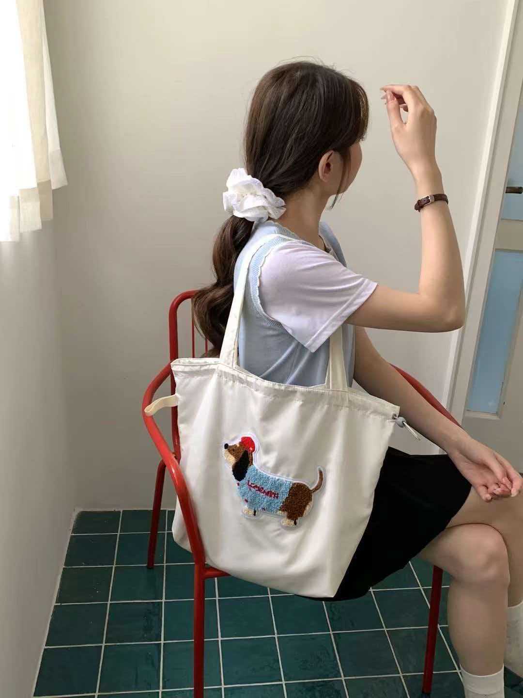 Cute Dog Embroidered Tote Bag Stornfield
