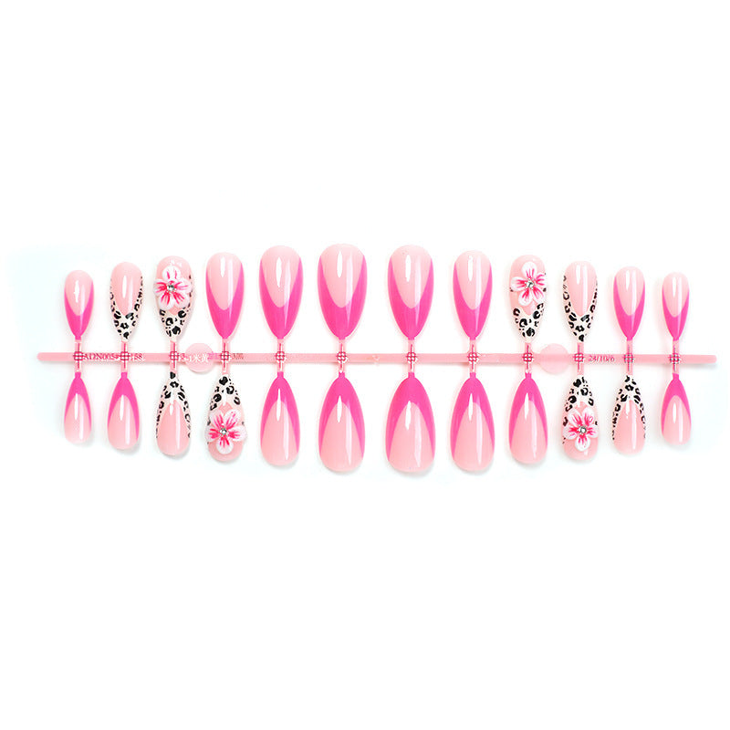 Creative nail art set with floral leopard design Stornfield