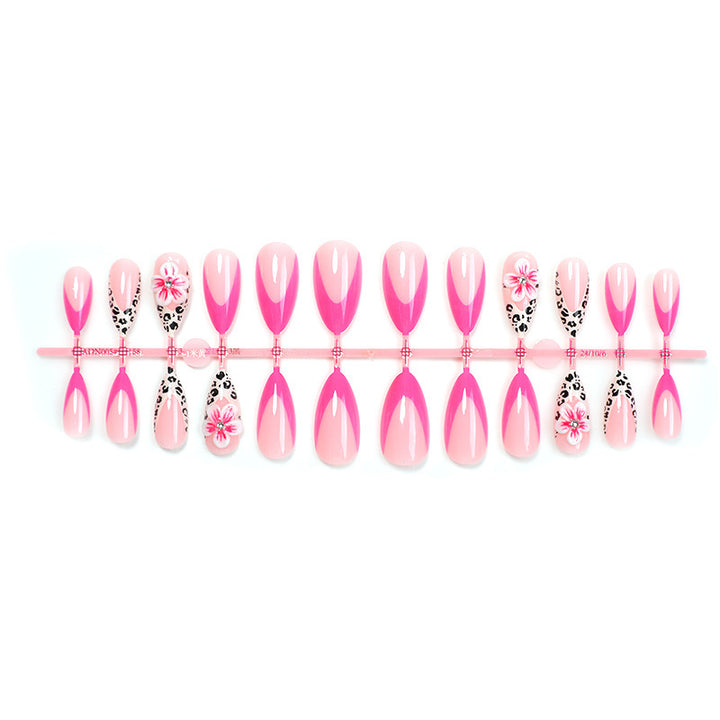 Creative nail art set with floral leopard design Stornfield