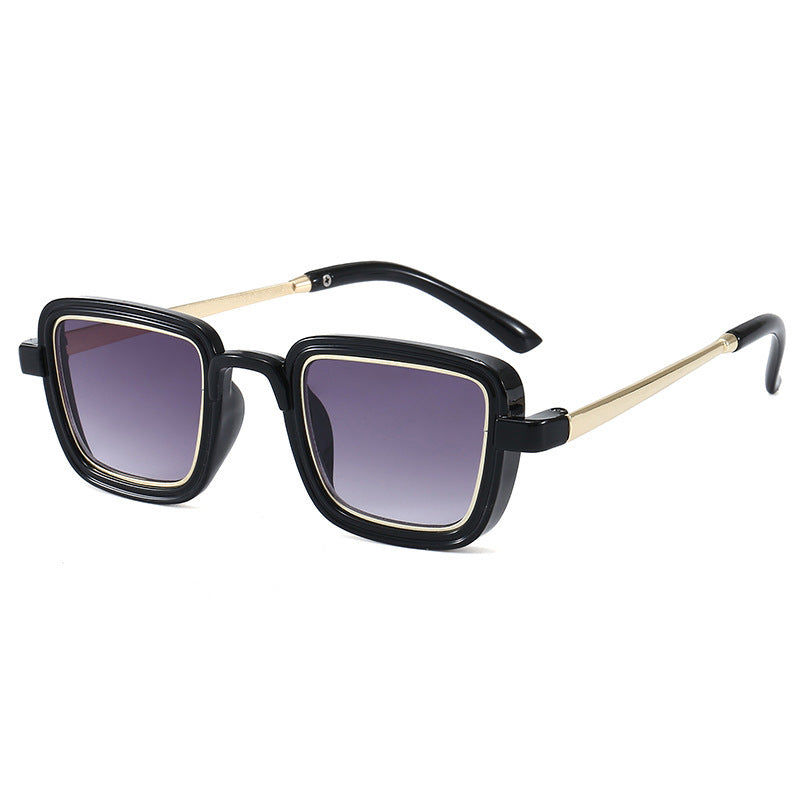 Women's square sunglasses with transparent frame and gold accents Stornfield