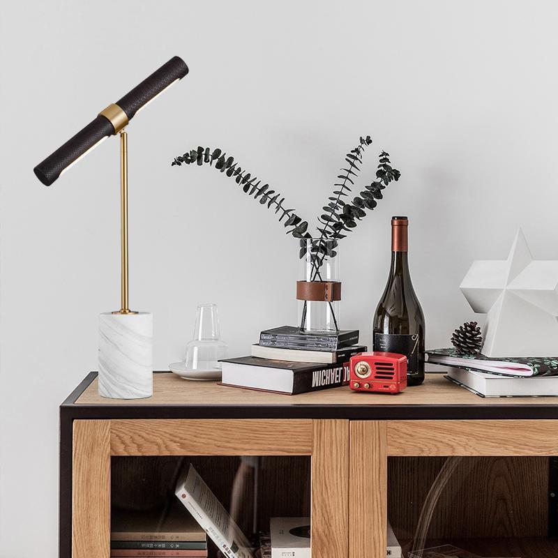 Modern Marble and Brass Floor Lamp
