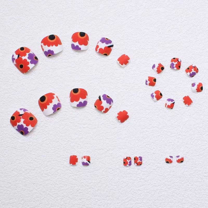 Creative Floral Print Press-On Toenails Stornfield