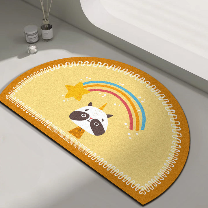 Playful Giraffe Themed Bath Mat
