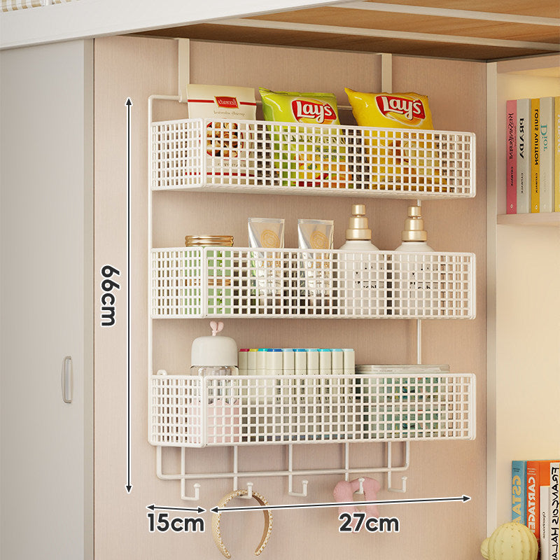 Under-Shelf Double-Tier Ventilated Mesh Hanging Storage Basket for Pantry and Bathroom