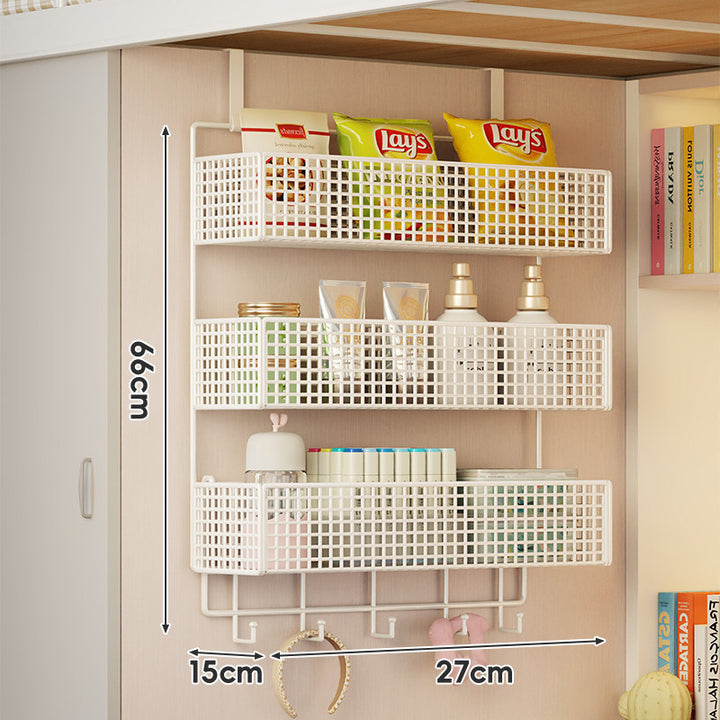 Under-Shelf Double-Tier Ventilated Mesh Hanging Storage Basket for Pantry and Bathroom