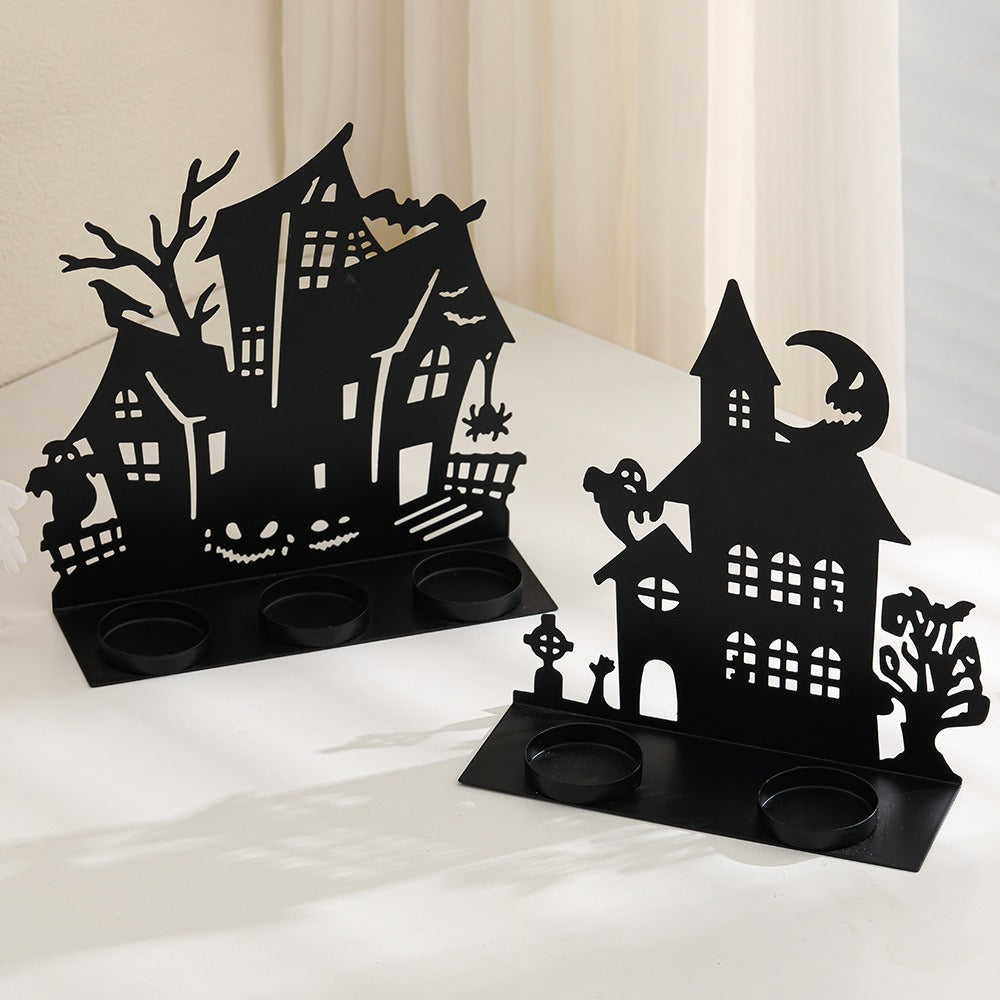 Haunted House Metal Tealight Candle Holder Decor Stornfield