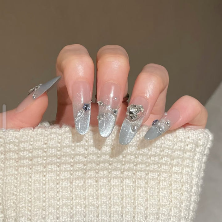 Artificial nails with modern glitter design Stornfield
