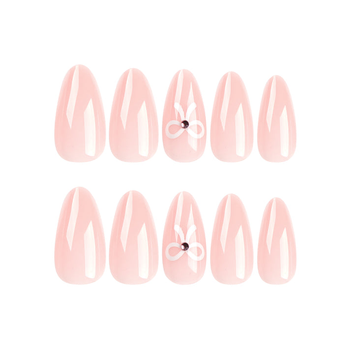 Artful Nail Extensions with Bow Decoration Stornfield